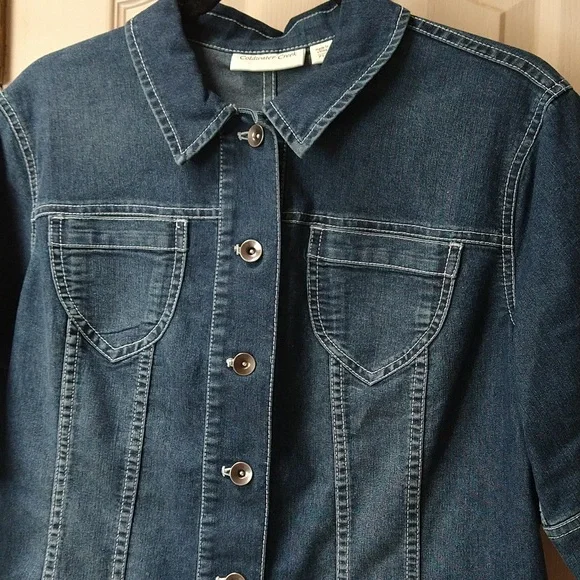 Coldwater Creek-Womens Petite (P14) Blue Jean Type Jacket - Picture 2 of 9